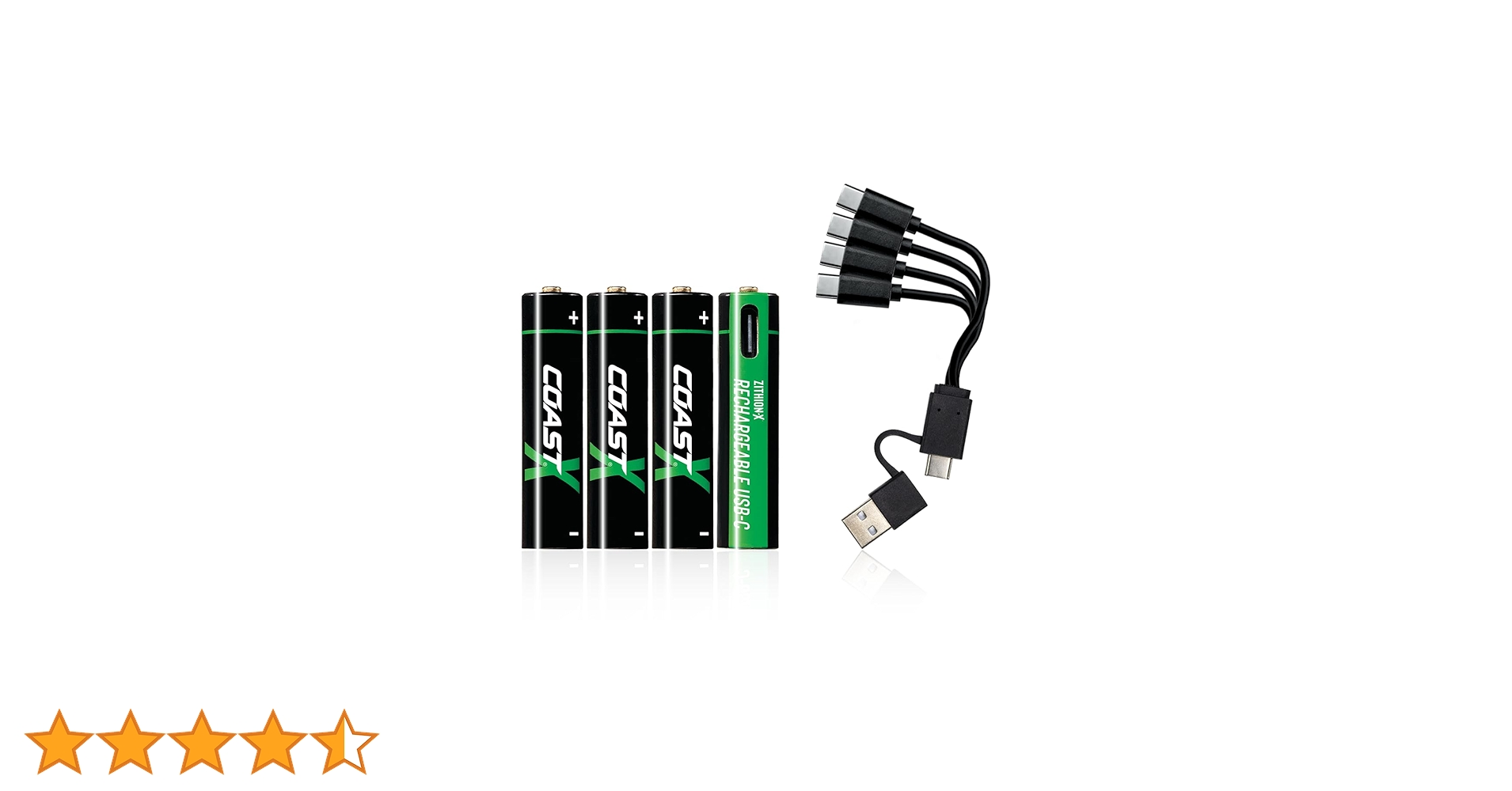 AAA Zithion-X Rechargeable USB-C Ported Battery GB 4pk